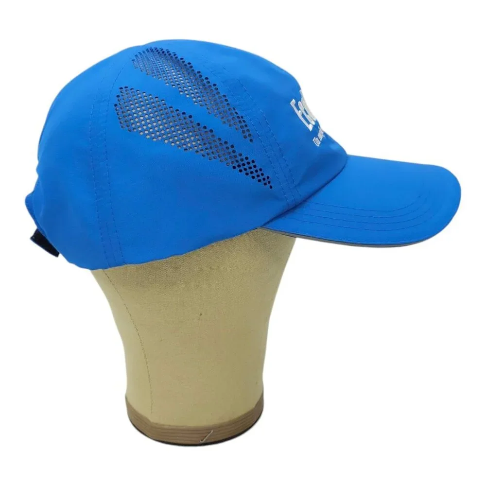 EcoElectrica Side Mesh Strapback Cap Embroidered Logo Trucker Baseball Hat Blue
